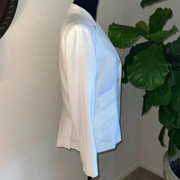 Ralph Lauren Women’s White 100% Linen Single Breasted Blazer Coat Jacket Size 10 - Picture 6 of 16